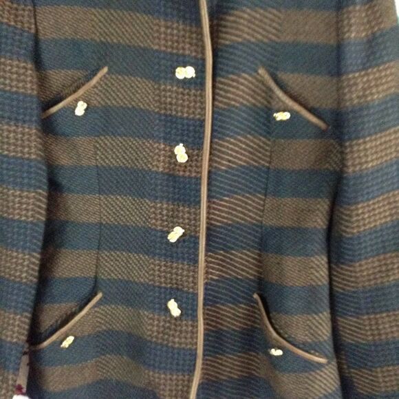 Beatrice Di Borbone Roma Striped Wool Blazer Jacket Medium - Picture 3 of 9